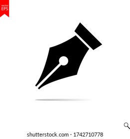 Fountain pen icon vector, pen, sign
