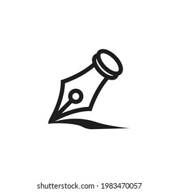 Fountain pen icon vector. Simple ink sign