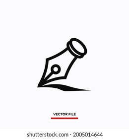 Fountain pen icon vector. Simple ink sign