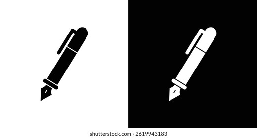 Fountain pen icon vector, solid logo illustration, pictogram