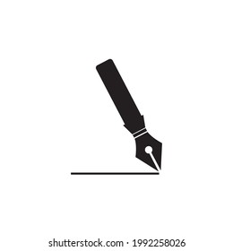 Fountain pen icon vector. Pen icon symbol. Simple design style on white background.