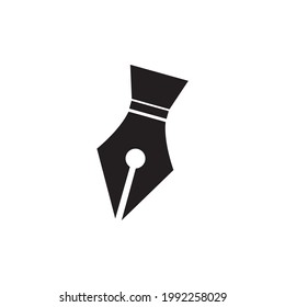 Vector de icono de pluma de fuente. Símbolo del icono de la pluma. Estilo de diseño sencillo sobre fondo blanco.