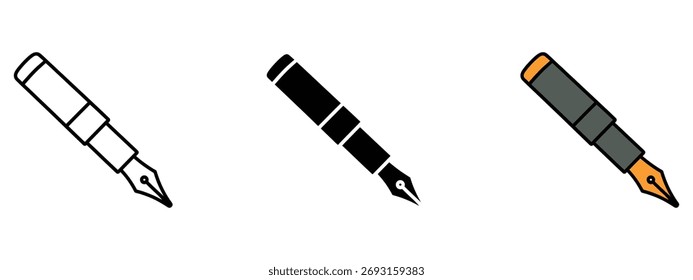 Fountain pen icon vector. writing, calligraphy, and educational project symbol. vector illustration.