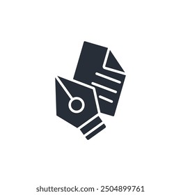Fountain pen icon. vector.Editable stroke.linear style sign for use web design,logo.Symbol illustration.