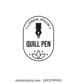 Fountain pen icon vintage style, vector illustration.