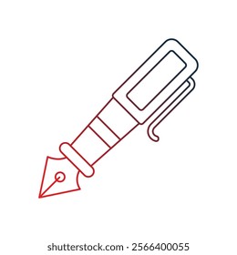 Fountain Pen icon with white background vector stock illustration