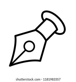 Fountain Pen Icon. Write, Signature. Vintage Stationary.
