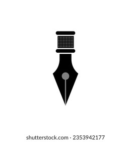 Fountain Pen Icon. Write, Signature. Vintage Device Symbol for Design, Presentation, Website, or Apps Elements.  