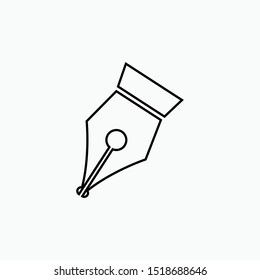 Fountain Pen Icon. Write, Writers Symbol for Design Elements, Websites, Presentation and Application - Vector. 