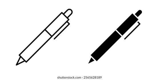 Fountain pen icons in black and white colors