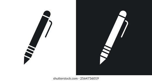 Fountain pen icons in flat syle