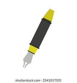 Fountain pen illustrated on white background