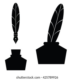 fountain pen illustration in black color