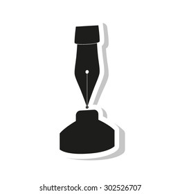Fountain pen and ink  - icon vector