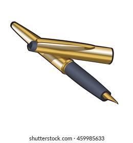 Fountain pen isolated on white background. Vector illustration.