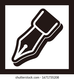 
Icono vectorial aislado de la pluma de fuente