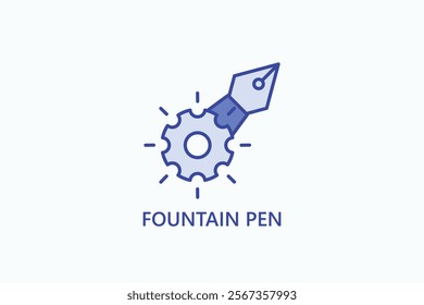 Fountain Pen isolated vector, icon or logo sign symbol illustration