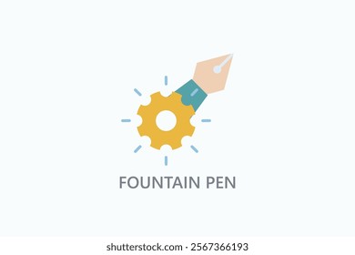 Fountain Pen Isolated Vector, Icon Or Logo Sign Symbol Illustration