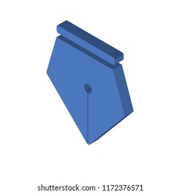 Fountain pen isometric left top view 3D icon