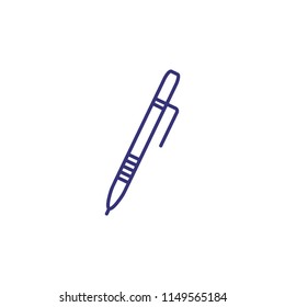 Fountain pen line icon. Calligraphy, clipboard, feather. Drawing concept. Can be used for topics like stationery, office supply, writing tools