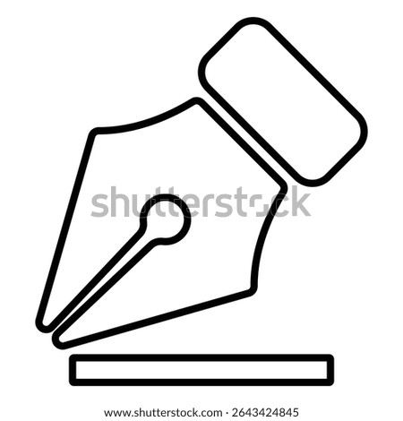 fountain pen line icon design. fountain pen thin black outline symbol vector illustration. editable stroke icon on transparent background.