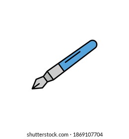 fountain pen line icon. Signs and symbols can be used for web, logo, mobile app, UI, UX