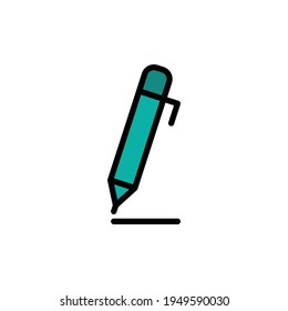 Fountain pen lineal color icon. the icon can be used for application, web icon, infographic. Editable stroke. Design template vector