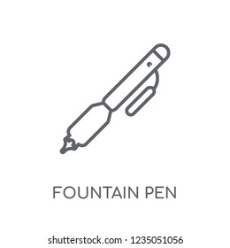 Fountain pen linear icon. Modern outline Fountain pen logo concept on white background from E-learning and education collection. Suitable for use on web apps, mobile apps and print media.