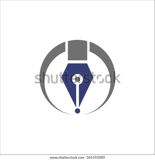 Fountain Pen Logo Stock Vector (Royalty Free) 365592089