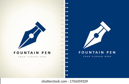Fountain pen logo vector design
