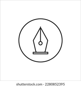 fountain pen new vector line icon