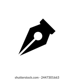 Fountain Pen Nib flat vector icon. Simple solid symbol isolated on white background