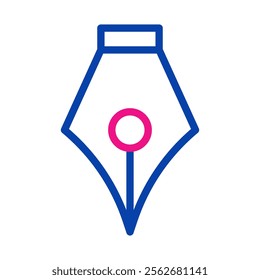 Fountain pen nib icon. Concept of writing, creativity, and authorship.