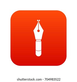 Fountain pen nib icon digital red for any design isolated on white vector illustration