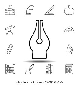 Fountain pen nib icon. Simple outline vector element of education set icons for UI and UX, website or mobile application