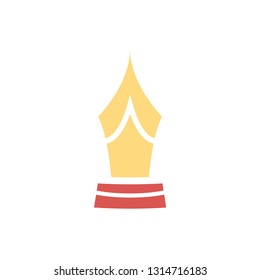 Fountain pen nib icon symbol - Flat style vector