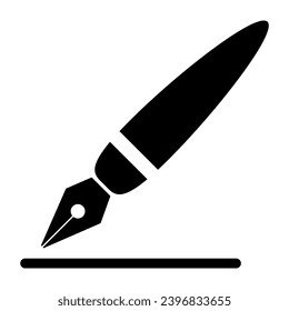 Fountain pen nib icon symbol. Pen vector icon. Pen, write icon. line and glyph version, Signature pen outline and filled vector sign. Linear and full pictogram. Symbol, illustration. 