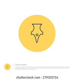 fountain pen nib icon thin line for web and mobile, modern minimalistic flat design. Vector outline icon and offset colour on light white background. vector illustration