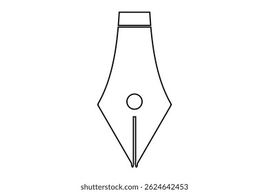 Fountain Pen nib Icon. Fountain Pen tip line writing Icon on white background.
