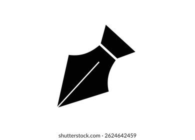 Fountain Pen nib Icon. Fountain Pen tip line writing Icon on white background.