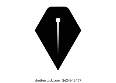 Fountain Pen nib Icon. Fountain Pen tip line writing Icon on white background.
