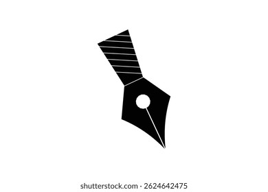 Fountain Pen nib Icon. Fountain Pen tip line writing Icon on white background.