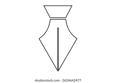 Fountain Pen nib Icon. Fountain Pen tip line writing Icon on white background.