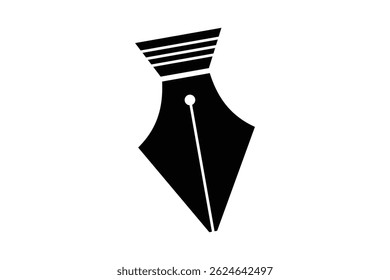 Fountain Pen nib Icon. Fountain Pen tip line writing Icon on white background.