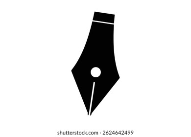 Fountain Pen nib Icon. Fountain Pen tip line writing Icon on white background.