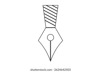 Fountain Pen nib Icon. Fountain Pen tip line writing Icon on white background.
