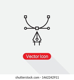 Fountain Pen Nib Icon Pen Tool Cursor Icon Vector Illustration Eps10