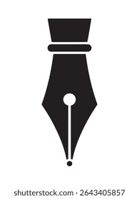 Fountain Pen Nib Icon Vector – Writing and Typography Symbol Design