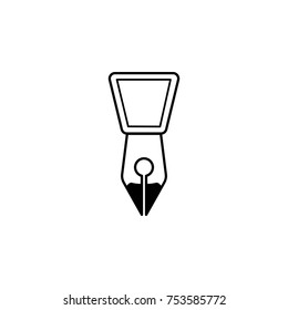 Fountain pen nib icon. Vector graduation Icon. Education, academic degree. Premium quality graphic design. Signs, outline symbols collection, simple icon for websites, web design on white background