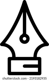 Fountain pen nib linear icon. Thin line illustration. Computer pen tool. Contour symbol. Vector isolated outline drawing.